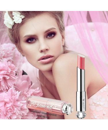 Nuest Diamond Shine Metallic Sparkle Lip Color - 8 Glittery Shades, Cruelty Free & Vegan (Pink Pearl) - Buy Online on GoSupps.com