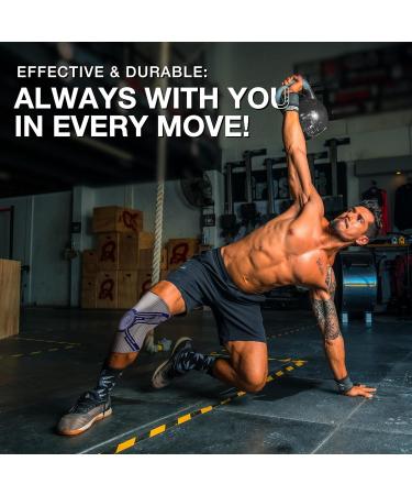 ENEX Knee Support Brace - Compression Sleeve with Side Stabilizers & Patella Gel Pad for Meniscus Tears, Arthritis, Joint Pain - ACL Support for Running, Squats, Sports - Single Grey - Size M Dark Grey - Buy Online on GoSupps.com