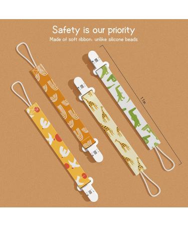 Freebear Pacifier Clip 4-Pack for Boys and Girls | Binky Holder & Leash Gift for Newborns (Sunrise) - Buy Online on GoSupps.com