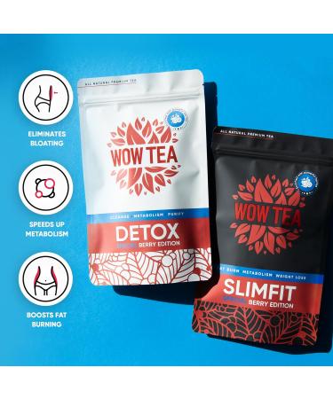  WOW TEA WOW TEA: Berry Detox Slimfit Tea Collagen and Blue Tea Infuser Bottle - Buy Online on GoSupps.com