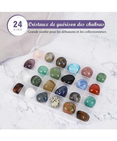 24-Piece Crystal Gemstone Set for Healing & Meditation | Tiger Eye Obsidian Rose Quartz Amethyst | Perfect for Beginners & Collectors - Buy Online on GoSupps.com