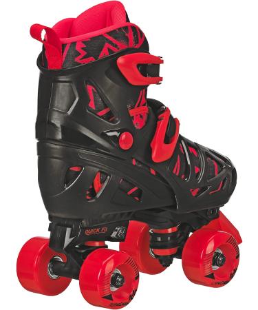 Roller Derby Track Star Adjustable Roller Skates - Black/Red - Large (3-6) | Boys & Girls Beginners - Buy Online on GoSupps.com