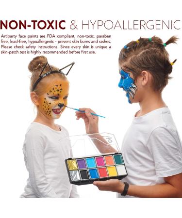 Dermatologically Tested Face Paint Kit for Kids & Adults - Non-Toxic, Hypoallergenic, Easy to Apply & Remove - Cosplay Makeup with Leakproof Dry Glitters - Buy Online on GoSupps.com
