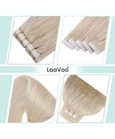 Laavoo 65cm Tape Extensions - Real Hellblond Hair Extensions 50g 20PCs #613 26 Inch Bleached Blonde Real Hair with Adhesive - Buy Online on GoSupps.com
