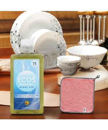 Earth Friendly Wave Jet Rinse Aid 8 fl oz - Bundle with Cleaning Towels | Plant-Powered Dishwasher Aid for Spot-Free Shine | Non-Chemical Ideal for All Dishwashers Pack of 6 - Buy Online on GoSupps.com