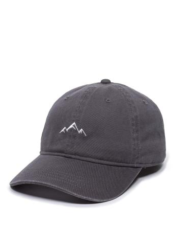 Outdoor Cap Mountain Dad Hat - Unstructured Soft Cotton Cap Charcoal One Size