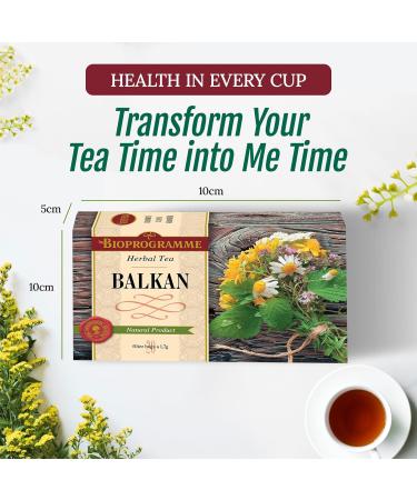 KUKER Balkan Herbal Tea Blend with Thyme Tea Rosehips Chamomile Flower & Wild Marjoram Herb - Herbal Infusions Tea with Thyme Herbal Tea - Fruit Teas & Herbal Tea Mix - 20 Tea Bags 30g - Buy Online on GoSupps.com