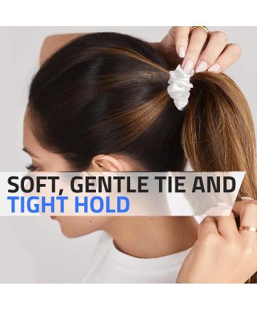 Shoppy Floor Silk Hair Scrunchies - White Mulberry Grade 6A Silk Ties for Women - Less Frizz & Breakage - Gentle & Durable - Buy Online on GoSupps.com