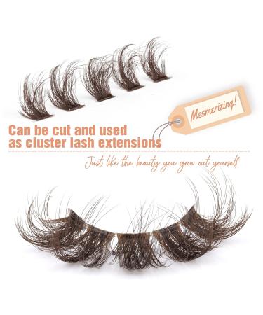ALICE G 9 Pairs Pack Brown Wispy False Eyelashes - DIY Lash Clusters for Fluffy Volume | Mink Strip Lashes Look Like Eyelash Extensions - Fake Eye Lashes - Buy Online on GoSupps.com