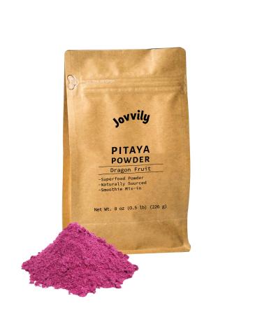 Jovvily Pitaya Powder 8 oz. Dragon Fruit Superfood - Smoothies - Drinks 8 Ounce (Pack of 1)
