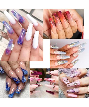 TOMICCA Clear Coffin Nail Tips 500pcs - Long Full Cover Acrylic Fake Nails | Ballerina Style in 10 Sizes for Nail Extension - Ideal for Salons and DIY Nail Art - Buy Online on GoSupps.com