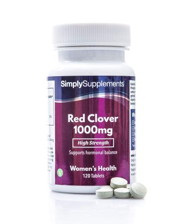 Red Clover Tablets 1000mg | High Strength Isoflavone Supplement Popular for The Menopause | Vegan & Vegetarian Friendly | 120 Tablets | Manufactured in The UK