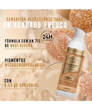 Max Factor Miracle Pure Hydratint Essence moisturizing makeup with light coverage 71 waterbased with microcapsule pigments 30 ml color 5 medium - Buy Online on GoSupps.com