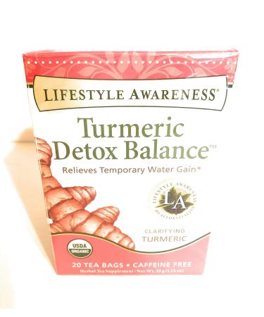 Lifestyle Awareness Turmeric Detox Balance Caffeine Free Tea 20 Tea Bags