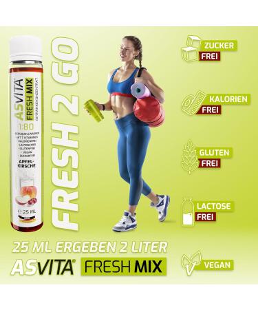 ASVITA Fresh Mix Beverage Concentrate - Sugar-Free Sour Cherry Syrup - 25ml Pack - International Shipping Available - Buy Online on GoSupps.com