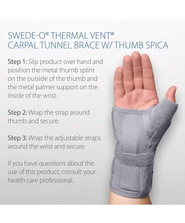 Swede-O Thermal Vent Carpal Tunnel Brace with Thumb Spica - Right Hand Large/XLarge | International Shipping Available - Buy Online on GoSupps.com