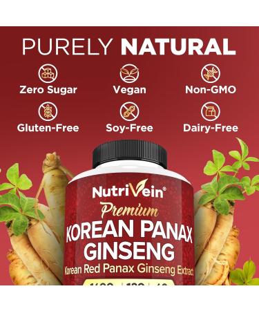 Nutrivein Premium Korean Panax Ginseng Supplement & Resveratrol Supplement Bundle: High-Absorption Resveratrol Capsules & Ginseng for Brain, Defenses, Repair, & Vitality - Buy Online on GoSupps.com