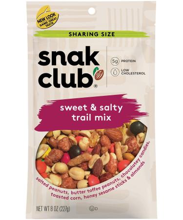 Snak Club Sweet & Salty Trail Mix, 8 Ounce (Pack of 6)
