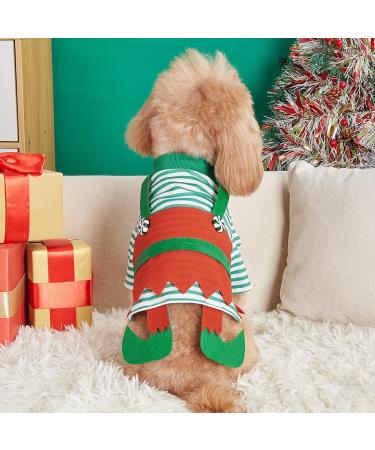 2Pcs Christmas Dog Eleven Costume - Funny Holiday Cosplay Outfit for Pets | XS Green Puppy Shirt & Xmas Clothing - Buy Online on GoSupps.com