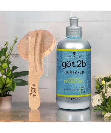 Spiked Up Styling Gel 8.5 Oz - Max Control Hair Gel | Non-Sticky Long-Lasting Hair Setting Gel with Wooden Comb | Versatile Styling - Buy Now - Buy Online on GoSupps.com