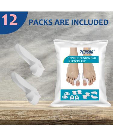 Toe Separator & Bunion Corrector for Overlapping Toes - 6 Pairs (White) | Hallux Valgus Relief for Women and Men - Buy Online on GoSupps.com
