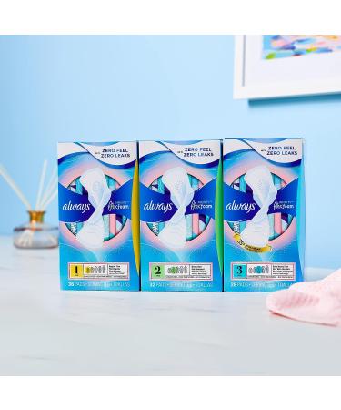 Always Infinity FlexFoam Size 1 Regular Pads 72 Count with Wings - Pack of 2 | Unscented & Absorbent | White 36 Count (72 Count Total) - Buy Online on GoSupps.com