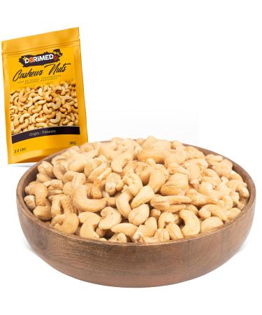 Cashew nuts | Roasted | lightly salted | 1 kg of 100% natural nuts | Shelled nuts | Anacardium Occidentale | Vegan and vegetarian diet bag | resealable 1 kg