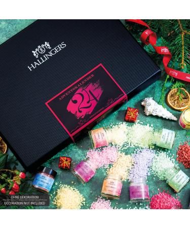Hallingers Swimming Salt Deluxe Advent Calendar | Handmade 24 Totes Sea Salts | Perfect for Mother's Day Father's Day & Chanukka Gifts - Buy Online on GoSupps.com