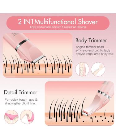 2-in-1 Bikini Trimmer & Gel for Women | Painless Electric Hair Removal Razor & Body Shaver - IPX7 Waterproof Portable Design - Buy Online on GoSupps.com