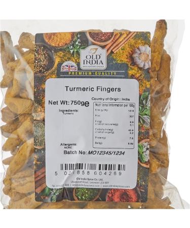 Old India Turmeric Fingers 750g - Premium Quality Turmeric Root in 750g Pack - Buy Online on GoSupps.com