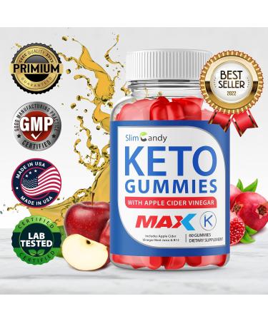Max Strength Slim Candy Keto ACV Gummies with Apple Cider Vinegar - 60 Gummies - Buy Online on GoSupps.com