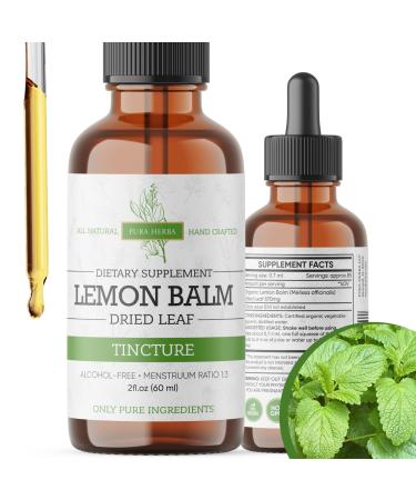 Lemon Balm Tincture Alcohol-Free | Melissa Officinalis Liquid Extract | Natural Calming & Sleep Support | Herbal Stress Relief 2 oz 2 Fl Oz (Pack of 1)