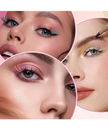 Colored Lash Extensions - 120 Pcs Wispy DIY Rainbow Eyelashes Kit | 14/16mm Mixed Colorful Lashes for Beginners - Buy Online on GoSupps.com