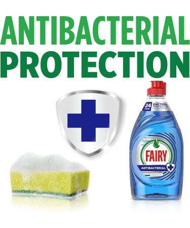 Fairy Antibacterial Washing Up Liquid Eucalyptus For Sparkling Clean Dishes & Protects You Sponge For Up To 24 Hours Against Bacterial Growth 650 ml - Buy Online on GoSupps.com