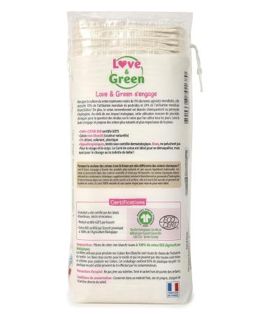 Buy Love & Green Unbleached Square Cotton Pads - 60 Pack for Body & Hair Cleansing | Eco-Friendly & International Shipping - Buy Online on GoSupps.com