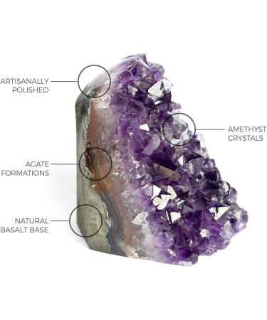 Deep Purple Amethyst Cluster (250-350g) - Polished Geode Quartz Crystal for Spiritual Healing and Home Decor - Buy Online on GoSupps.com