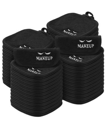 48 Pcs Makeup Remover Cloths Reusable Washable Makeup Remover Pads Soft Microfiber Facial Cleansing Cloths Makeup Towels Holiday Gift for Women  5 x 5 Inch (Black) - Buy Online on GoSupps.com
