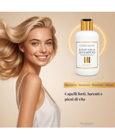  OP|BLONDE Plumping Shampoo Serum Repair High-protein shampoo for treated and damaged hair Professional formula with phytocollagen and jalapenosyl acid 250 ml - Buy Online on GoSupps.com