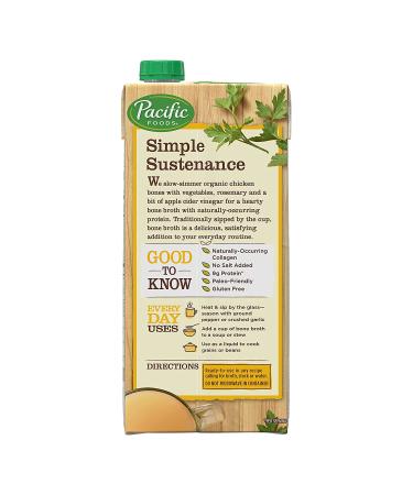 Pacific Foods Organic Bone Broth Original Chicken 32oz 12-Pack - Keto Friendly - Buy Online on GoSupps.com