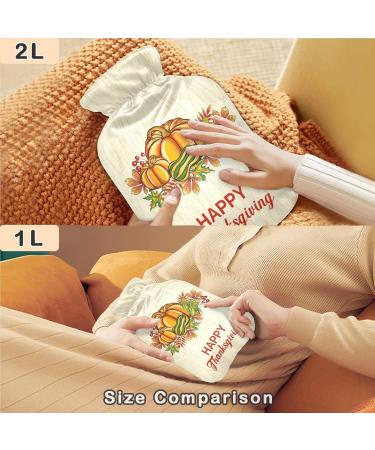 Naanle Pumpkin Happy Thanksgiving Hot Water Bottle - 1L Portable Hand & Foot Warmer for Pain Relief & Cold Therapy - Ideal for Bed Use - Buy Online on GoSupps.com