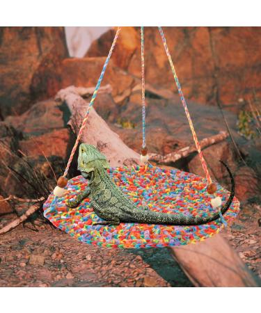 Reptile Hammock Swing Bed Cute Lizard Bearded Dragon Reptile Hanging Hammock Reptile Woven Cotton Summer Hammock Swing Bed for Reptiles Hamsters Parrots Sleeping Resting - Buy Online on GoSupps.com