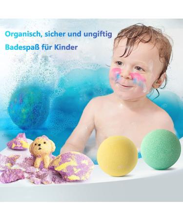 12-Pack Bathing Balls for Kids - Safe Organic Foam Bombs with Surprise Puppy Toys - Fun Natural Swimming Gift Set - Buy Online on GoSupps.com