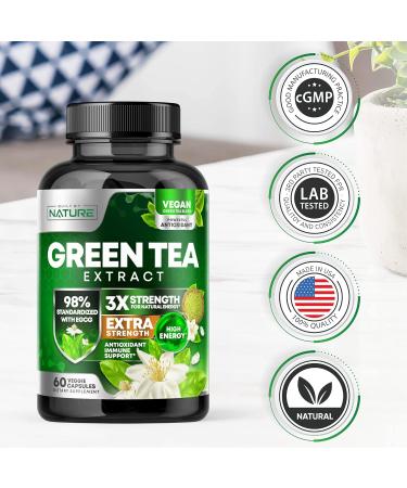 Built by Nature Green Tea Extract Supplement - 60 Capsules - Antioxidant Support - 60 Count - Buy Online on GoSupps.com