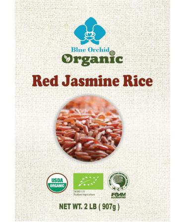 100% USDA Certified - Organic Thai Red Jasmine Rice 2 LB - Gluten Free - Whole Grain Superfood - from Thailand (2 LB) 2 Pound (Pack of 1)