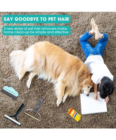 3 Piece Pet Hair Remover Set Portable & Reusable for Couch Clothes Rugs & Blankets | Ideal for Dog & Cat Owners - Buy Online on GoSupps.com