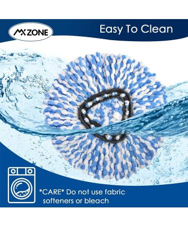 MXZONE 4 Pack Spin Mop Head Replacement for EasyWring RinseClean Mop - Microfiber Blue 4pcs - Buy Online on GoSupps.com