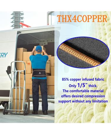 THX4Copper Lumbar Support Belt for Sciatica Pain Relief | Adjustable & Breathable Back Bandage - Perfect for Sports (1 Piece M) - Buy Online on GoSupps.com