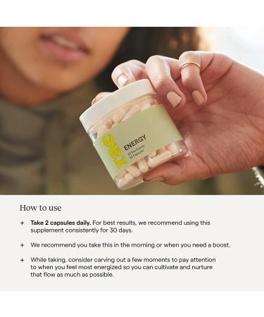Rae Wellness Energy Capsules - Vitamin B12, Green Tea, L-Theanine - 60 Caps - Vegan, Non-GMO, Gluten-Free - Buy Online on GoSupps.com