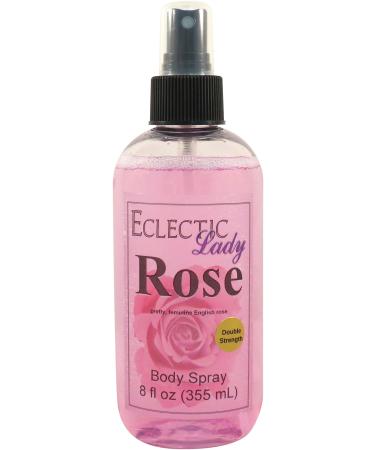 Rose Body Spray (Double Strength) 8 ounces Body Mist for Women with Clean Light & Gentle Fragrance Long Lasting Perfume with Comforting Scent for Men & Women Cologne with Soft Subtle Aroma For 8 Fluid Ounces (Double Strength)