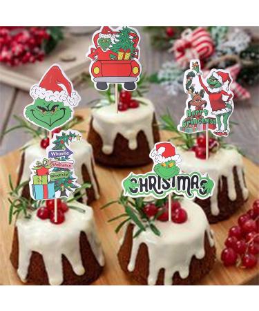 36 Pack Grinch Cupcake Toppers Merry Christmas Cupcake Picks Grinch Christmas Gifts Birthday Baby Shower Christmas Party Cake Decorations Supplies 5 - Buy Online on GoSupps.com